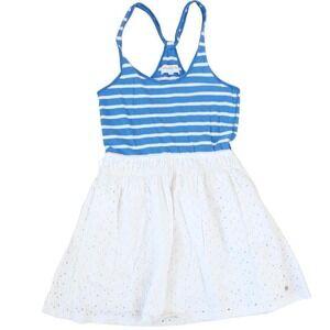 abercrombie blue white striped‎ racerback tank size large